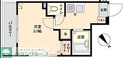 ヴェルトムサシノ 1Kの間取図画像