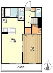 ルガール・カリダ羽衣 1LDKの間取図画像