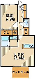 シャルムカーサ 1LDKの間取図画像