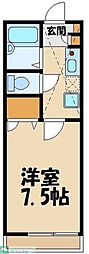 メインシティガーデンウィステリア 1Kの間取図画像