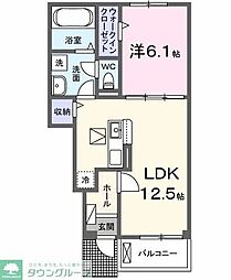 村山ベース 1LDKの間取図画像