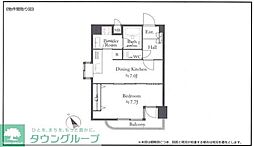 アルベルゴ武蔵野 1DKの間取図画像