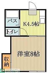 恋ヶ窪荘 1Kの間取図画像