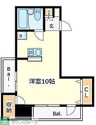 ロベリアくにたち ワンルームの間取図画像