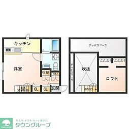 フェリチタ国分寺 ワンルームの間取図画像
