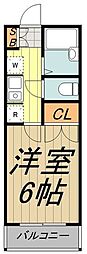 Jハイツ 1Kの間取図画像