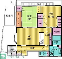 高橋フラッツ 2LDKの間取図画像