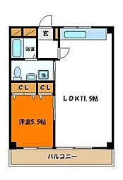 オリーブガーデン 1LDKの間取図画像