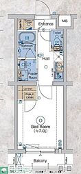 ジェノヴィア立川 1Kの間取図画像