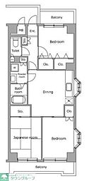 アバクス立川A棟 3DKの間取図画像