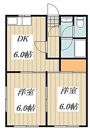 カーサ・イトウ 2DKの間取図画像