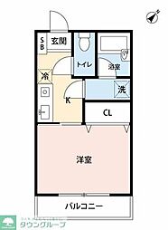 ブロッサムガーデンA 1Kの間取図画像