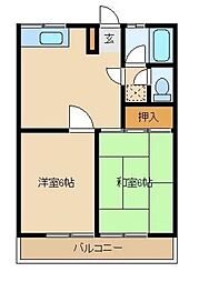 グランハイツ 2DKの間取図画像