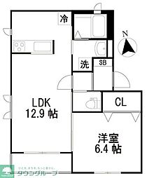 シャーメゾン花小金井A 1LDKの間取図画像