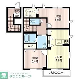 MASTLIFE一橋学園B 2LDKの間取図画像