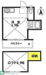 フラット鷹の台 ワンルームの間取図画像