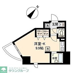 HF国分寺レジデンス ワンルームの間取図画像