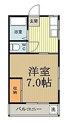 西武国分寺線 恋ヶ窪駅 徒歩4分の賃貸アパート 2階1DKの間取り