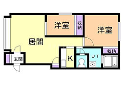 LiNZE 2LDKの間取図画像