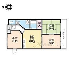 コーポラス栄 3階3DKの間取り