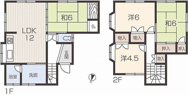 たつの市神岡町大住寺戸建て(4LDK)の間取り