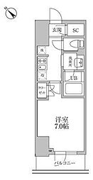 レジディア文京本郷III 4階1Kの間取り