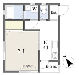 ＭＹリーフ 1階1Kの間取り