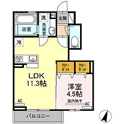 Ｃａｓａ Ｃｏｎ Ｐａｔｉｏ 1階1LDKの間取り