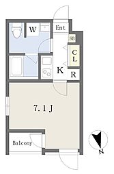 キャスティア北池袋 3階1Kの間取り