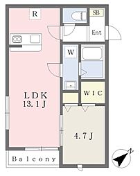 ＡＳＵＫＡII 3階1LDKの間取り