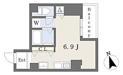 都営浅草線 戸越駅 徒歩1分の賃貸マンション 6階ワンルームの間取り