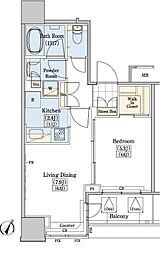 レジディアタワー上池袋（タワー棟） 1814 18階1LDKの間取り