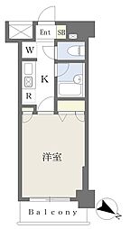 ブライズ音羽 4階1Kの間取り