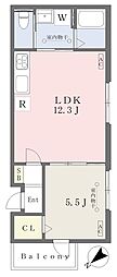練馬区豊玉北3丁目マンション 1LDKの間取図画像