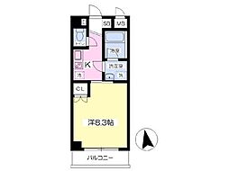 サウスウィル 1Kの間取図画像