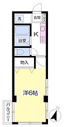 ファイブストンハイツ 1Kの間取図画像