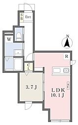 文京区千駄木1丁目アパート 1LDKの間取図画像