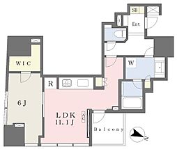 パークホームズ南池袋 1LDKの間取図画像