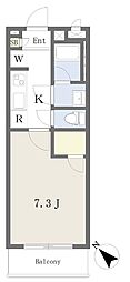 モーブ茗荷谷 1Kの間取図画像