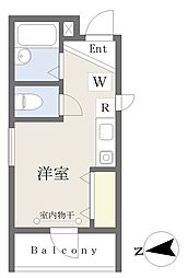 アルカンシェル大谷口 ワンルームの間取図画像