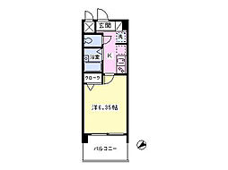 大塚ヴィレッヂ 1Kの間取図画像