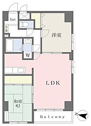 アーバンコート白山 2LDKの間取図画像