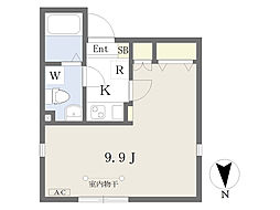 D-BASE王子 1Kの間取図画像