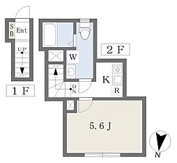 エム目白 1Kの間取図画像