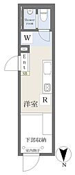 OMOCI D'IKEBUKUROHONCHO ワンルームの間取図画像