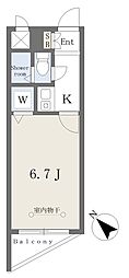 エクセレント中板橋 1Kの間取図画像
