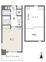 プレデレコル 1Kの間取図画像