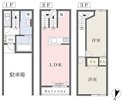 エルバ 1階2LDKの間取り