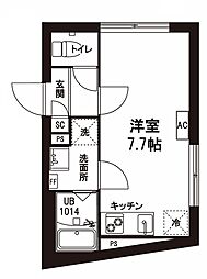 レピュア青砥レジデンス 2階ワンルームの間取り