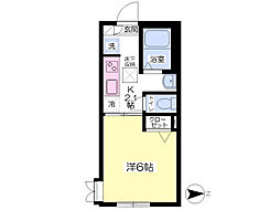 アイリスコート 1階1Kの間取り